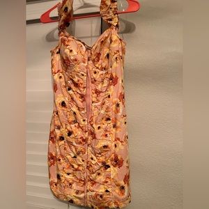 Floral coral multi color dress